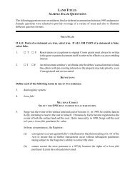 LAND TITLES SAMPLE EXAM QUESTIONS The following questions ...