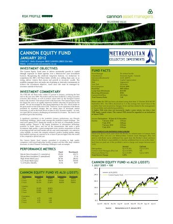 Cannon Equity Fund Factsheet - Cannon Asset Managers