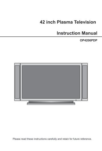 42 inch Plasma Television Instruction Manual