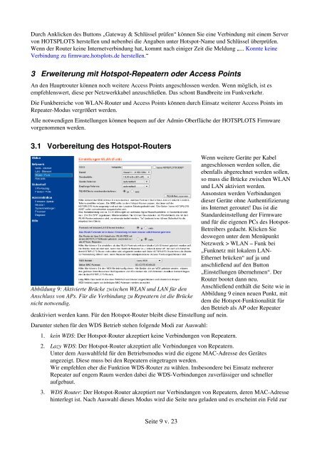 Handbuch für WLAN HotspotRouter Inhaltsverzeichnis - Hotsplots