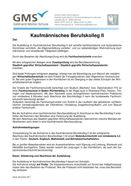 KaufmÃ¤nnisches Berufskolleg II