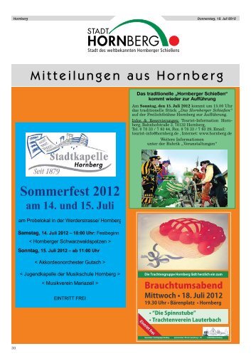 Sommerfest 2012 am 14. und 15. Juli - Hornberg