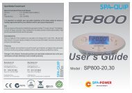 SP800 users guide PDF - Lifestyle Spas and Leisure
