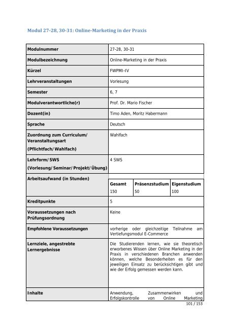 Wintersemester 2013/14 - Fakultät Informatik und Wirtschaftsinformatik