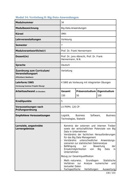 Wintersemester 2013/14 - Fakultät Informatik und Wirtschaftsinformatik