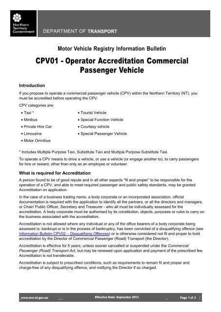 Cpv01 Department Of Transport