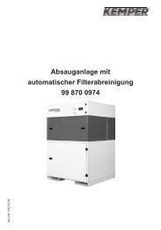 Absauganlage mit automatischer Filterabreinigung 99 870 ... - Kemper