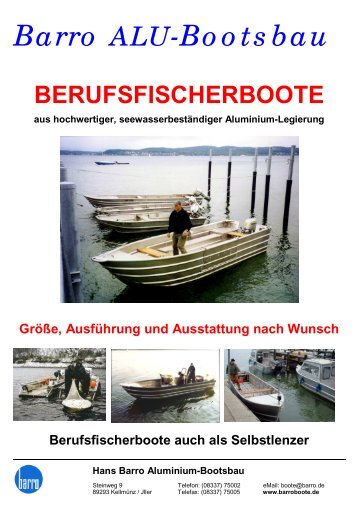 Barro ALU-Bootsbau Berufsfischerboote als Ã¢Â€ÂžV-BooteÃ¢Â€Âœ - Hans Barro ...