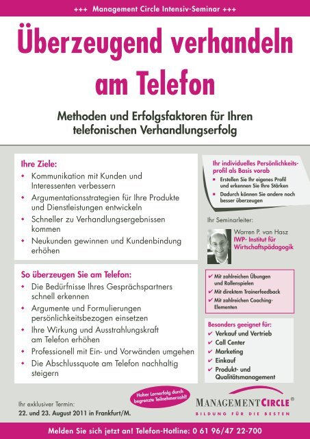 Überzeugend verhandeln am Telefon - Management Circle AG