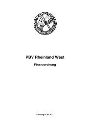 PBV Rheinland West Finanzordnung