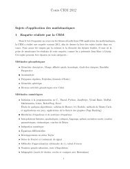 Sujets d'applications des mathématiques - VSMP