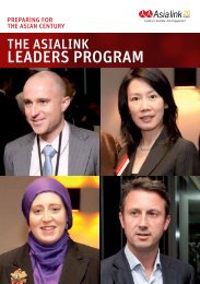 leAders ProgrAm - Asialink - University of Melbourne