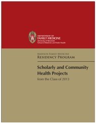 Scholarly and Community Health Projects - UW Family Medicine