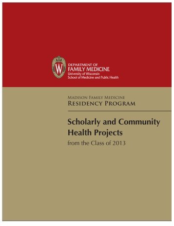 Scholarly and Community Health Projects - UW Family Medicine