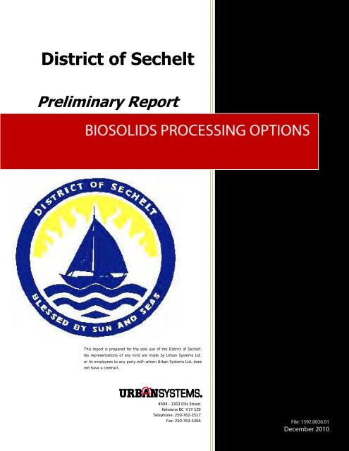 District of Sechelt Preliminary Report