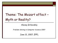 Theme: The Mozart effect â Myth or Reality? - MTC - EPFL