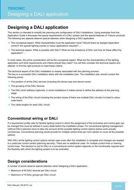 DALI manual - Tridonic