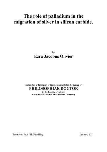 The role of palladium in the migration of silver in silicon carbide.