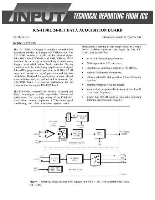 ICS-110BL 24-BIT DATA ACQUISITION BOARD - VoxTechnologies