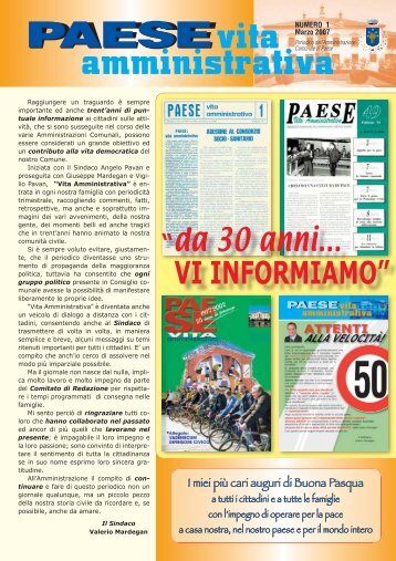 Vita Amministrativa - Marzo 2007 (PDF 1,89Mb) - Comune di Paese