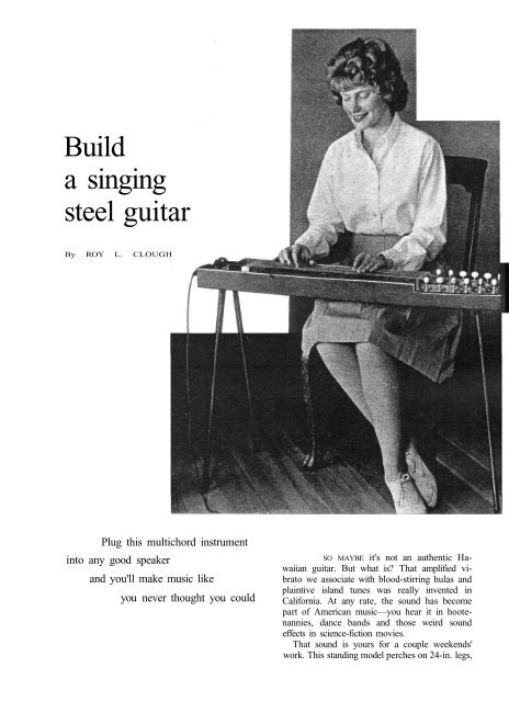 Build a singing steel guitar - Vintage Projects