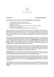 Press Release For Immediate Publication Indian ... - Avantha Group