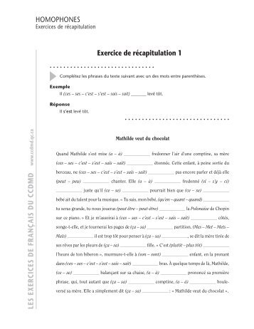 Exercice de rÃ©capitulation 1 - ccdmd