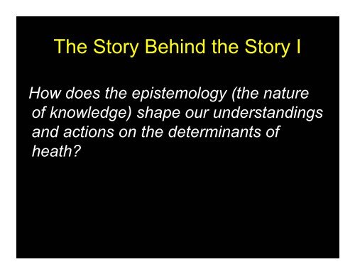 Social Determinants of Health: Ideological, Economic ... - Tamarack