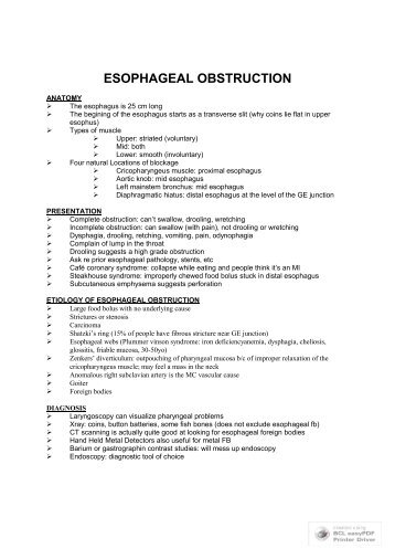 ESOPHAGEAL OBSTRUCTION - rEMERGs