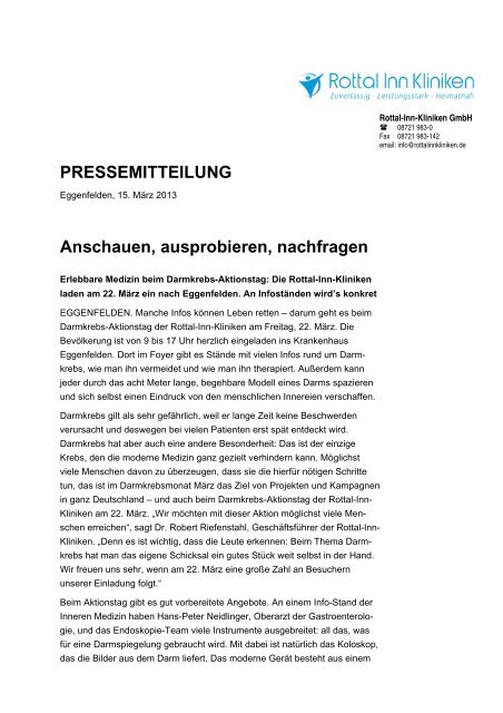 PRESSEMITTEILUNG Anschauen, ausprobieren, nachfragen