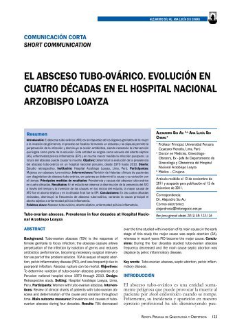 Revista Peruana de Ginecologia y Obstetricia - SciELO