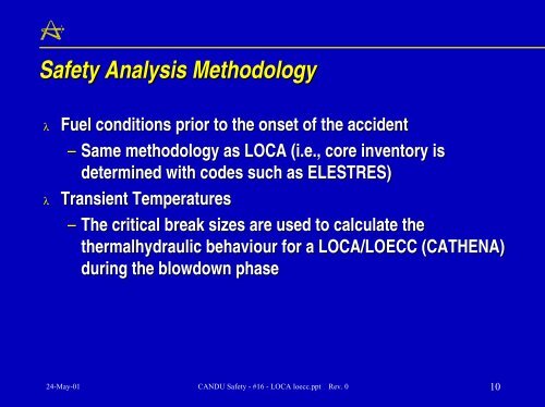 CANDU Safety #16: Large Loss-of-Coolant Accident with ... - Canteach