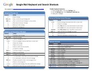 Google Mail Keyboard and Search Shortcuts