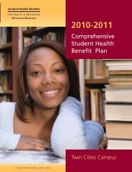 2010-2011 Full Benefits Summary - Office of Student Health Benefits