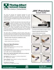 JDC Precision Sample Cutter - Thwing-Albert Instrument Co