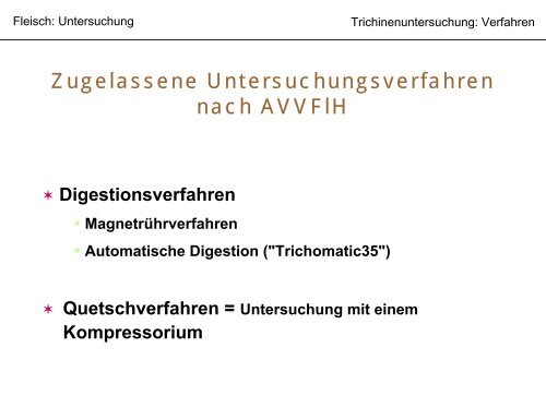 Allgemeine Info zum Trichinen- Vorkommen und Untersuchung