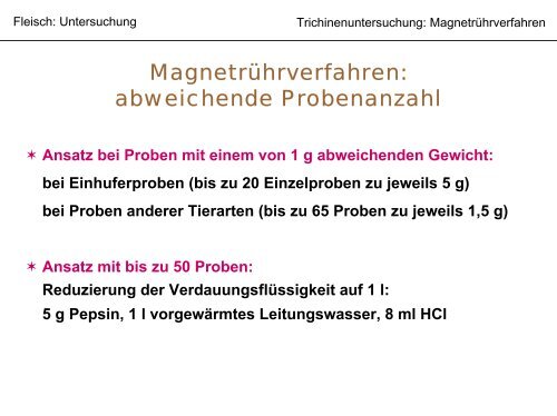 Allgemeine Info zum Trichinen- Vorkommen und Untersuchung