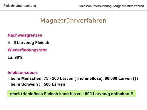 Allgemeine Info zum Trichinen- Vorkommen und Untersuchung