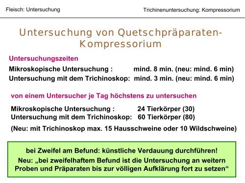 Allgemeine Info zum Trichinen- Vorkommen und Untersuchung