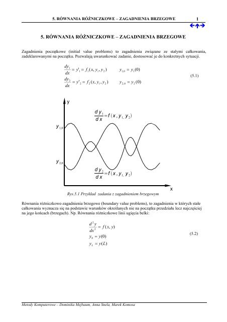 5. rÃ³wnania rÃ³Å¼niczkowe â€“ zagadnienia brzegowe