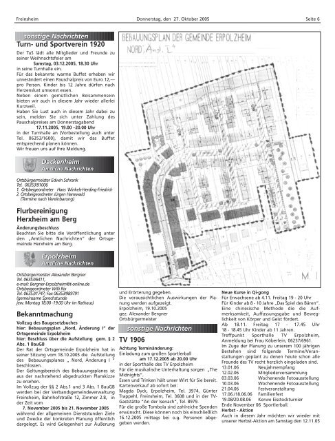 Benefizkonzert - Verbandsgemeinde Freinsheim