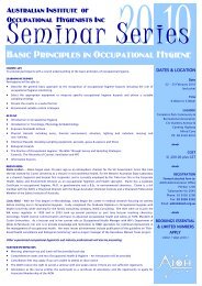 Basic Principles in Occupational Hygiene - the AIOH