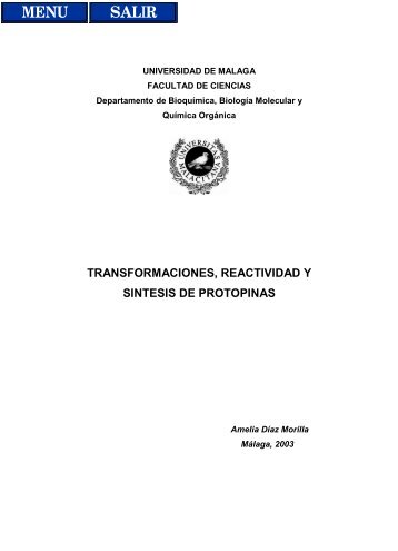 transformaciones, reactividad y sintesis de protopinas