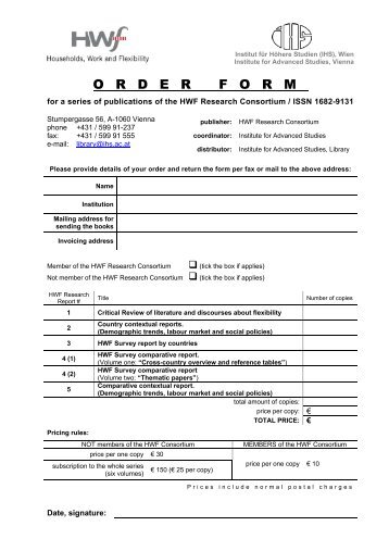 Order Form - HWF