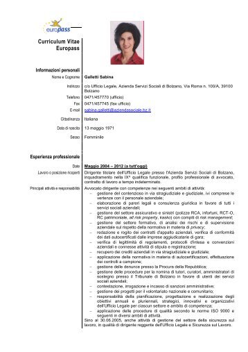 Galletti Sabina, curriculum vitae