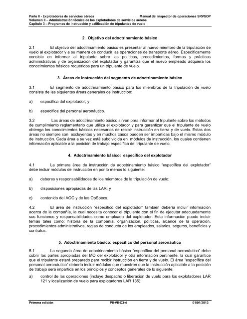 Programas de instrucciÃ³n y calificaciÃ³n de tripulantes de vuelo - ICAO