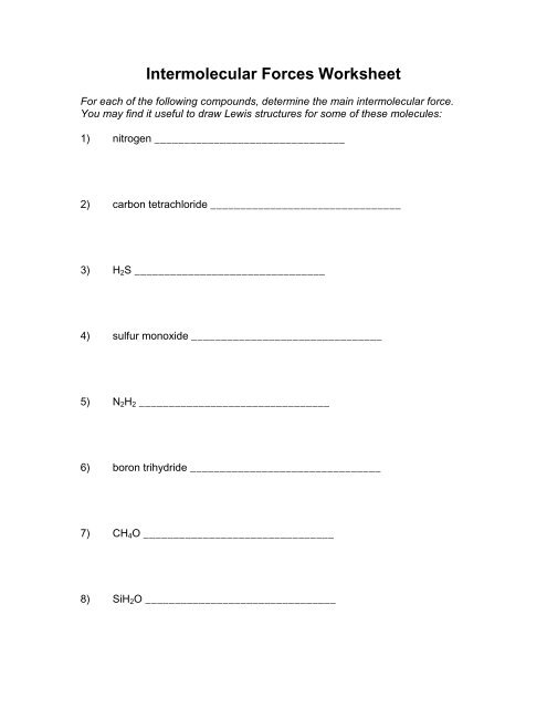 Forces Worksheet 1 Answer Key