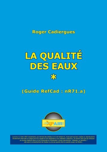 LA QUALITÃ DES EAUX
