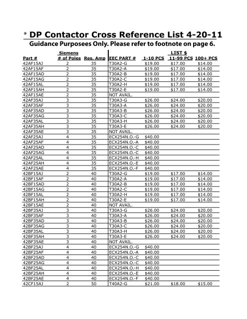 Siemens Circuit Breaker Compatibility Chart