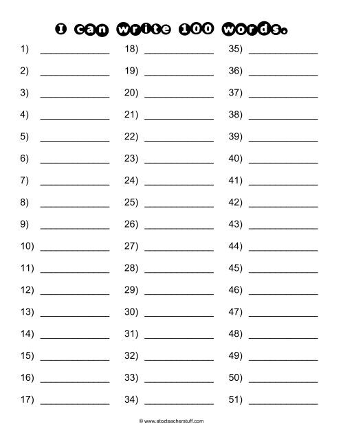 I can write 100 words